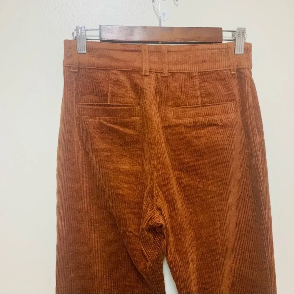 Faherty Brown Corduroy Flared Patch Pocket Pants size 26